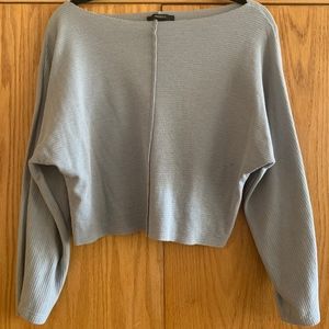 grey waffle long sleeve top